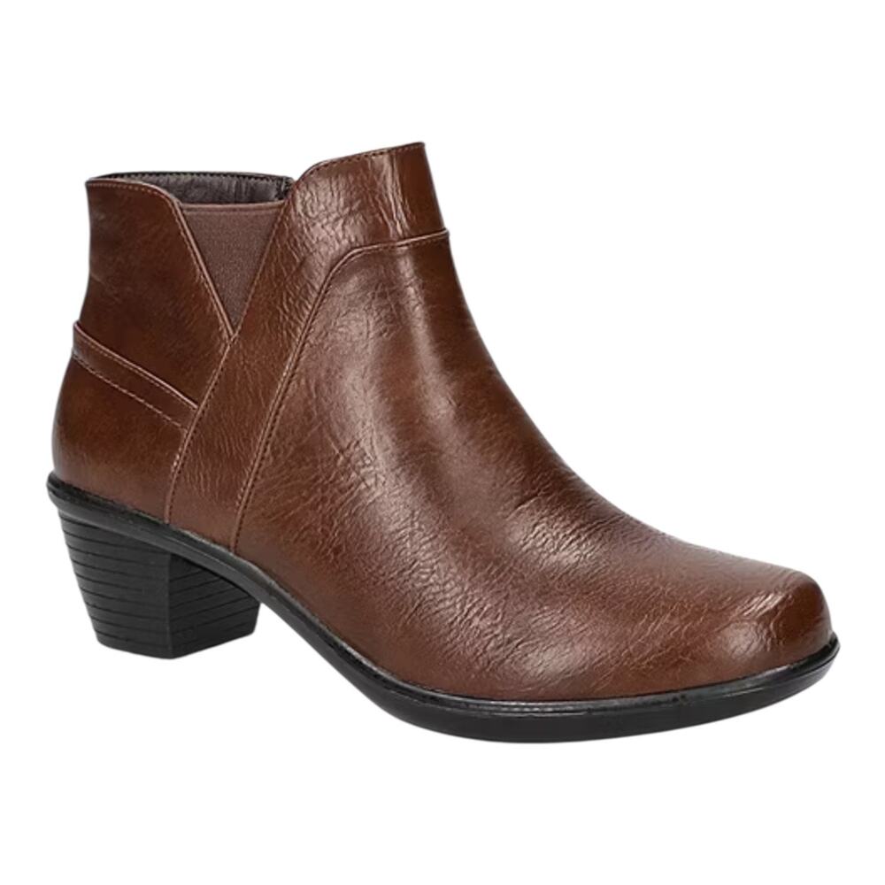 Easy Street Women's Mindy Block Heel Ankle Booties Tan Size 8 1/2 W